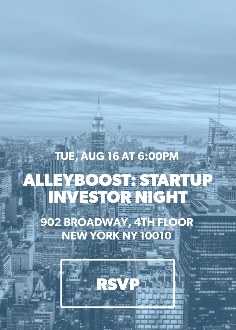 Alleyboost Startup Investor Night Splash