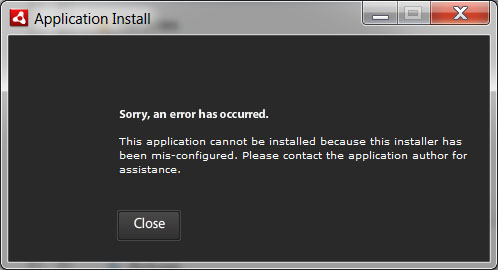 installer misconfigured