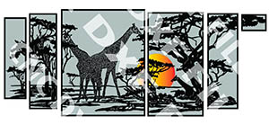 free dxf file giraffe panel scene