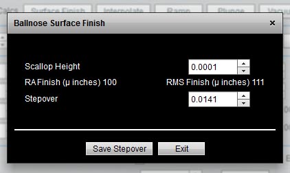 Ballnose Surface Finish Calculator
