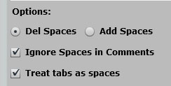 Revision Options for Add / Delete Spaces