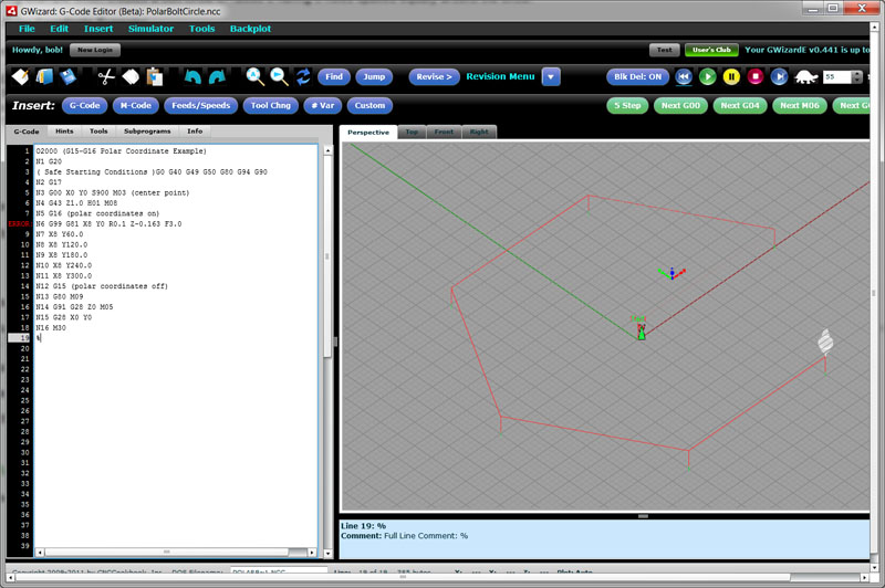 G15 G16 Polar Coordinates Bolt Circle
