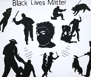 The City of Dayton removed the 9th graders art due to it 'political nature.'