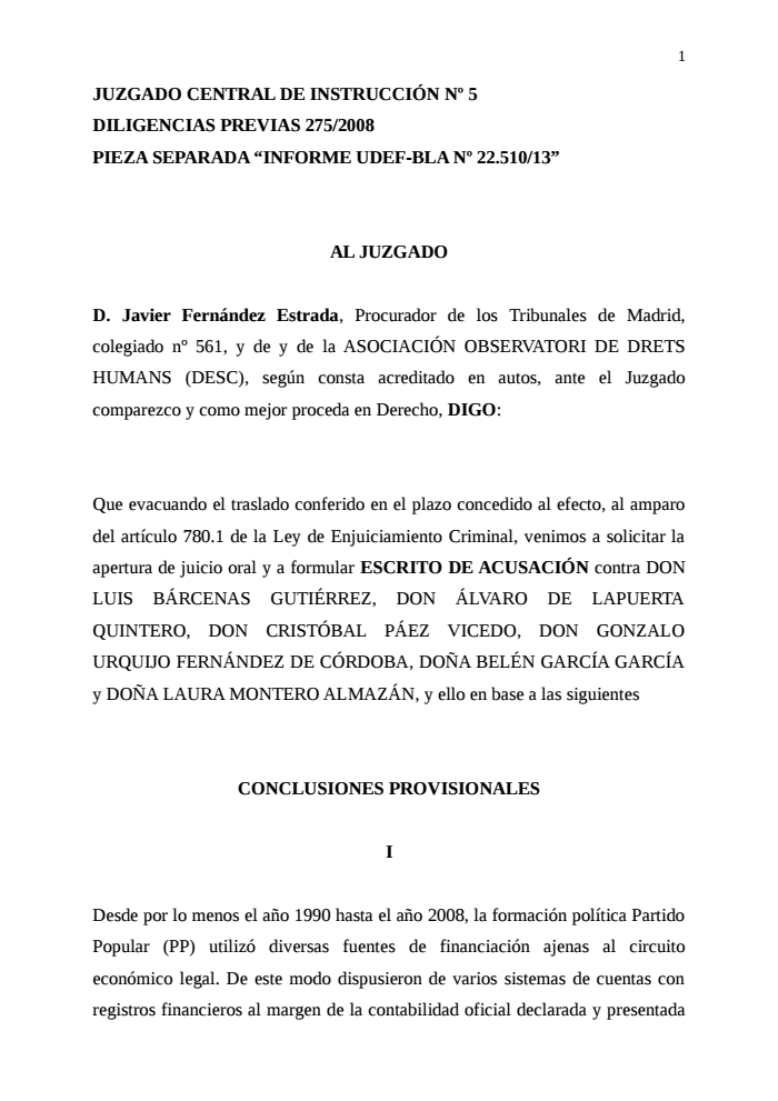Modelo De Escrito De Acusacion