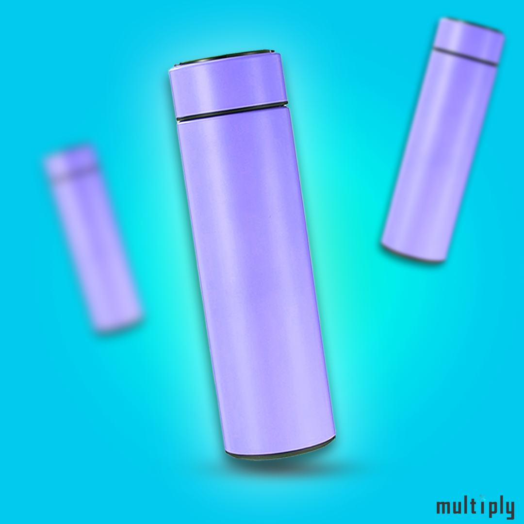 eTukuri Products Water Bottle Thermos LED Purple