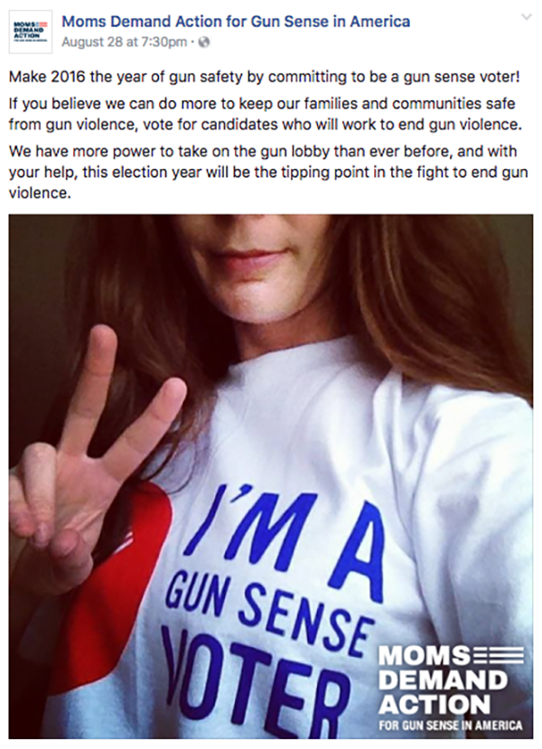 Make 2016 the year of gun safety by committing to be a gun sense voter! If you believe we can do more to keep our families and communities safe from gun violence, vote for candidates who will work to end gun violence. We have more power to take on the gun lobby than ever before, and with your help, this election year will be the tipping point in the fight to end gun violence.