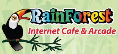 Rainforest Internet Cafe and Arcade Logo
