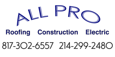 ALL PRO Roofing Construction Electric Logo