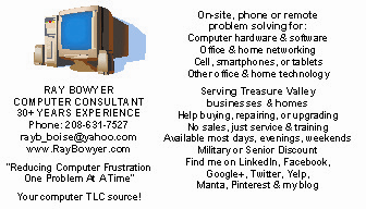 Ray Bowyer, Computer Consultant Logo