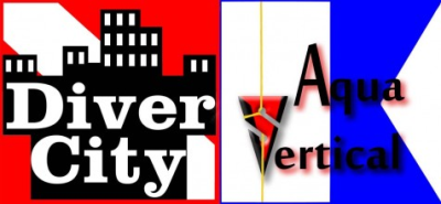 Diver city Aqua Vertical Logo