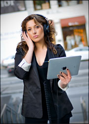 Rana with one of her iPads