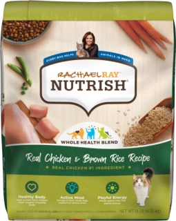 Rachael Ray Nutrish Real Chicken & Brown Rice Recipe Dry Cat Food Kibble for ferrets