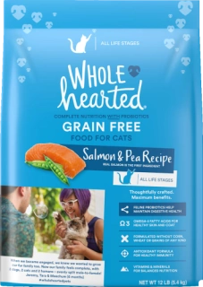 WholeHearted Grain Free Salmon Formula Dry Cat Food Kibble for ferrets