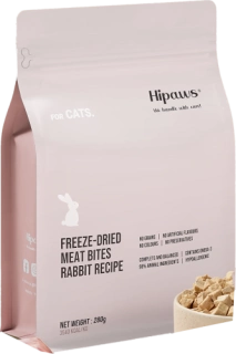 Hipaws Freeze-Dried Meat Bites Rabbit Recipe Freeze-Dried Raw Food for ferrets