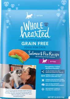 WholeHearted Grain-Free Salmon Recipe Dry Kitten Food Kibble for ferrets