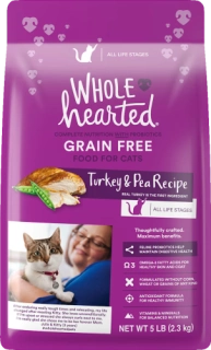 WholeHearted Grain Free Turkey Formula Dry Cat Food Kibble for ferrets