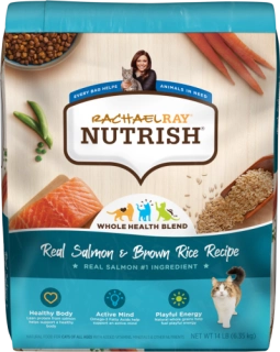 Rachael Ray Nutrish Real Salmon & Brown Rice Recipe Dry Cat Food Kibble for ferrets