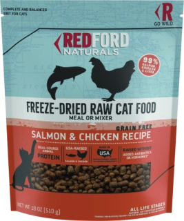 Redford Naturals Freeze-Dried Grain Free Salmon and Chicken Recipe Freeze-Dried Raw Food for ferrets