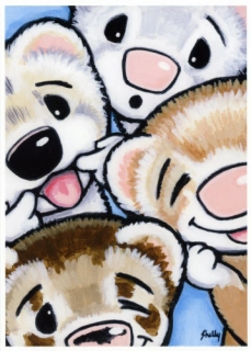 Ferret Faces - Art Print from Original Painting