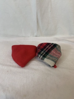 Handmade Red, Plaid Ferret Bandana.  Fleece+Adjustable Band. Handmade in the US. Can be used for other small pets, like Kittens, ect.