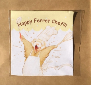 Happy Ferret Chef handkerchief !!! Yellow design