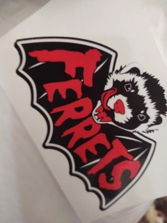 Sticker "Vampire Ferrets" Bat Ferret Decal 5.5" Wide Window/Locker/Car/Display Pride Die-Cut Sticker