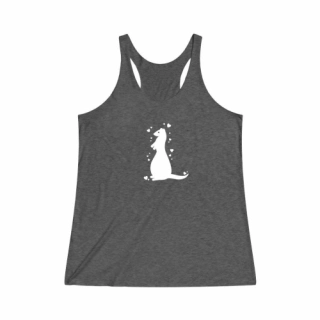 Ferretocracy Fluff Love Tri-Blend Racerback Tank, Unisex Workout Tops, Sleeveless Graphic Tank for Ferret Dad, Fitness Shirts for Him / Her