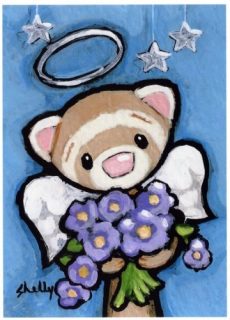 Angel - Ferret Art Print from Original Painting - by Shelly Mundel