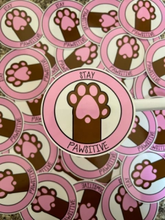 Stay Pawsitive Ferret Sticker // Ferret owner gift, Ferret mum gift, Ferret sticker, Ferret gifts