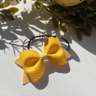 Yellow glitter bow tie for small pets