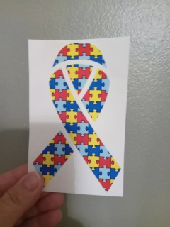 Autism puzzle ribbon decal permanent vinyl sticker autism awareness