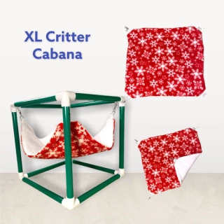 XL (14") Christmas Snowflake Critter Cabana for ferrets, guinea pigs, hedgehogs, rats, sugar gliders, chinchillas, small animals