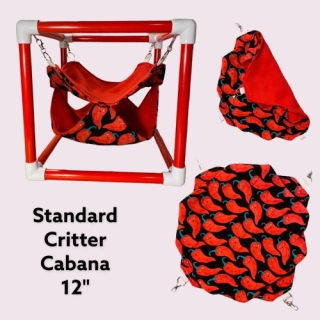 STANDARD (12") CHILI PEPPERS Critter Cabana for ferrets, guinea pigs, hedgehogs, rats, sugar gliders, chinchillas, small animals