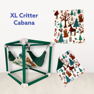 XL (14") Christmas Winter Forest Animals Critter Cabana for ferrets, guinea pigs, hedgehogs, rats, sugar gliders, chinchillas, small animals