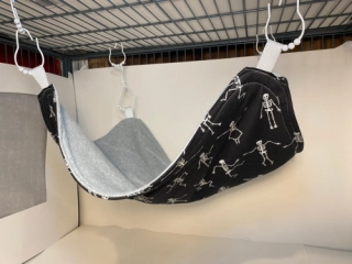 Dancing Skeletons 18"x16" Flat Hammock  for ferrets, guinea pigs, rats, hedgehogs, sugar gliders, chinchillas