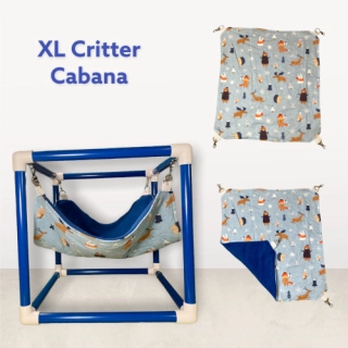 XL (14") Winter Forest Animals Cabana for ferrets, guinea pigs, hedgehogs, rats, sugar gliders, chinchillas, small animals