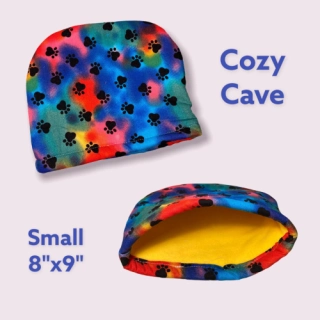 Cozy Cave- tie dye paw prints - small size