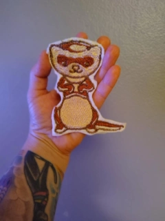 Ferret embroidered patch customizable