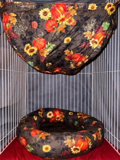 Fall Print Ferret cage set jumbo basket and bed. Ferret Bedding Ferret Hammock