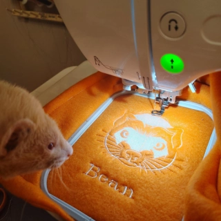 Fleece Ferret Nation cage bottom pan liner custom embroidered ferret with option to personalize with name
