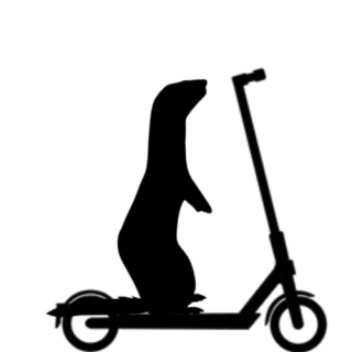 Ferret scooter sticker vinyl indoor outdoor decal car wind shield
