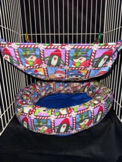 Cute Winter Print FerretDen Set Cage Set Ferret bedding