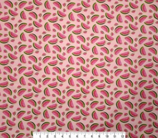 Watermelons on pink flannel remnant