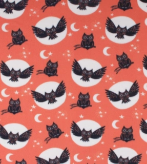 Happy Haunting Owls blizzard fleece fabric by the yard