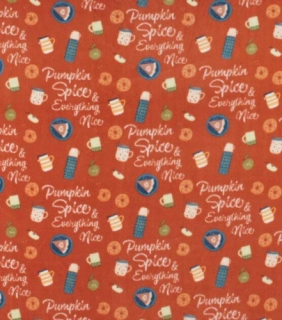 Pumpkin Spice anti-pill fleece fabric by the yard