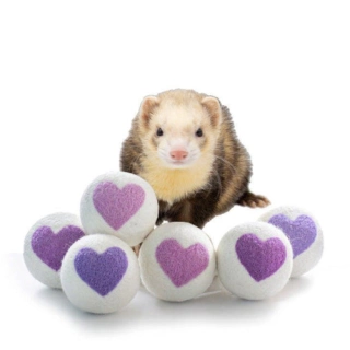 Ferret Stashing Balls (Purple Hearts) - Set of 6