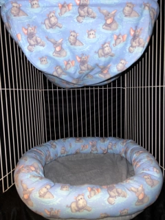 Cute Elephant and Hippo Jumbo Set. Ferret Basket Hammock Cage Set