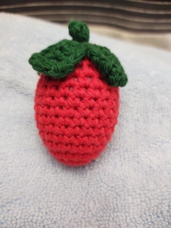 Lucious Strawberry, Super Cute Tightly Crocheted Red BERRY Ferret Pet Toys with JINGLE BELL Fun Stash!