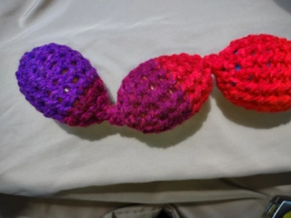 Train Chain Toy 3-Crochet Purple Red Shaky Rattle Egg Pet Ferret Stashing Hauling Fun Toy #59