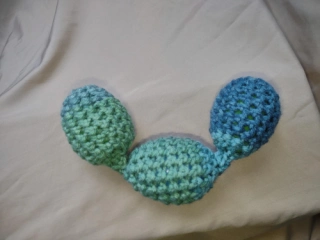 Train Chain Toy 3-Crochet Two Tone Green & Country Blue Shaky Rattle Egg Pet Ferret Stashing Hauling Fun Toy #56